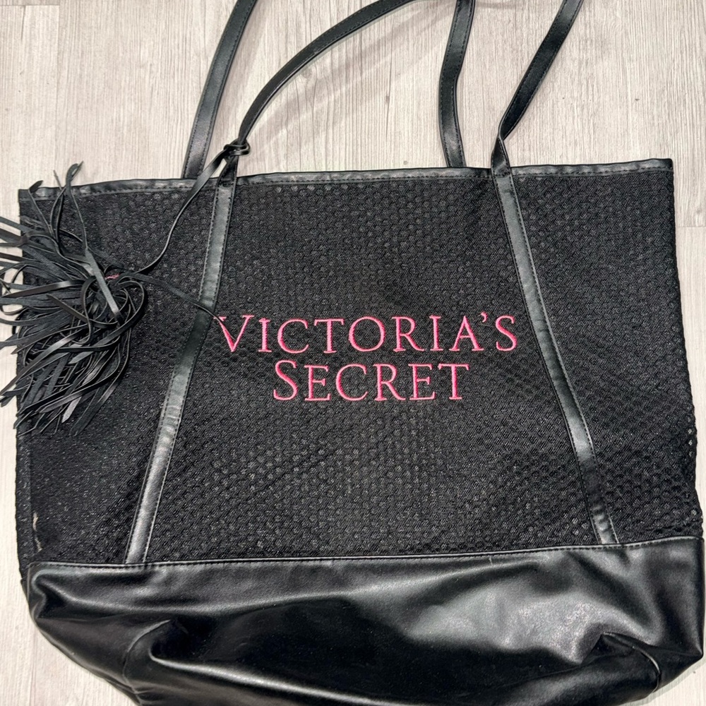Victoria's Secret Black and White Striped Bag